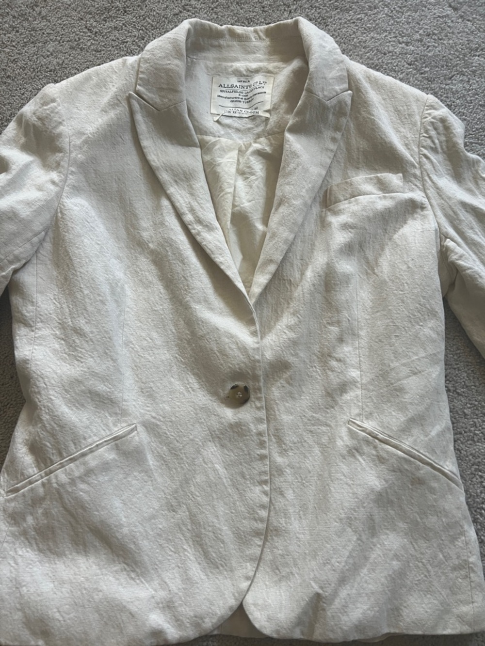 AllSaints Cream Blazer Jacket